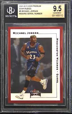 2001-02 #5 Michael Jordan Star Rubies - Missing Serial Number BGS 9.5 • $895