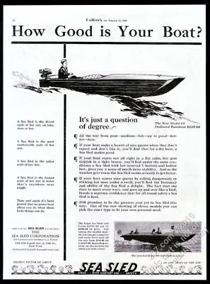 1930 Sea Sled Model 14 Outboard Runabout Boat Art Model 20 Pic Vintage Print Ad • $29.97