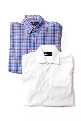 Saks Fifth Avenue Ralph Lauren Mens Dress Shirts Size 15.5 34/35 Medium Lot 2 • $40.81