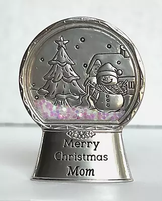 Ganz Mini Snow Globe Shape Message Figurine Snowman Tree  Merry Christmas Mom  • $5.95