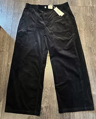 Ladies Women’s Marks And Spencer Per Una High Rise Wide Black Trousers 18 Reg  • £15