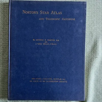 Vintage Norton's Star Atlas And Telescopic Handbook 1966 Hardcover 13th Edition • $5.99
