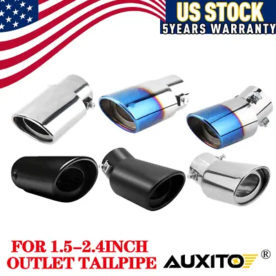 Auto Car Stainless Steel Rear Exhaust Pipe Tail Muffler Tip Round Accessories • $11.99