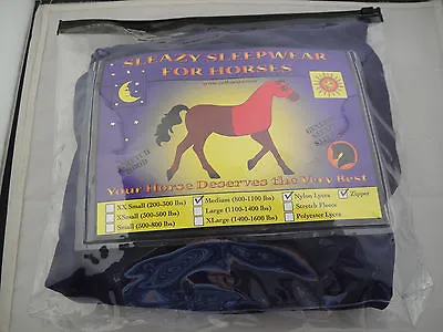 New Sleazy Sleepwear For Horses Stretch Neck Zipper Hood Nylon Navy Mane Tamer • $79.99