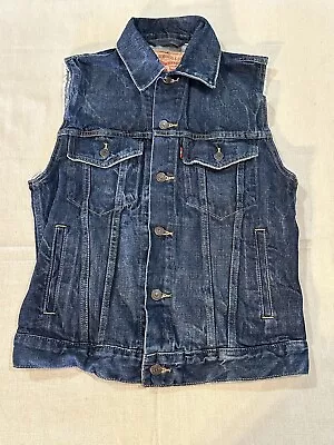 Levis Vest Mens Small Blue Jean Crossover Punk Denim • $22