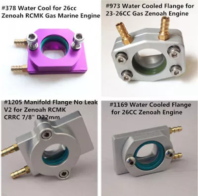 Aluminum Water Cooled Flange For 23cc 26CC Gas Zenoah Engine RC Boat • £21.59