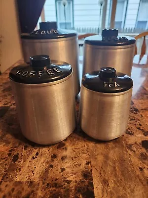 Vintage Kromex MCM Aluminum Brushed Canister Kitchen Set • $30