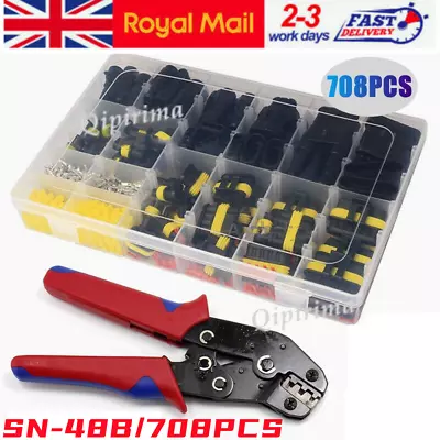 708Pcs Set Super Seal Car Electrical Waterproof Connector Kit 1 2 3 4 5 6 Pin UK • £28.98