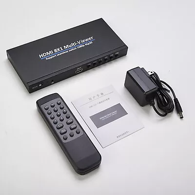 HDMI 8X1 Multi-viewer Seamless Switch 1080p 4kp30+Power Adapter +Remote Control • $109.65