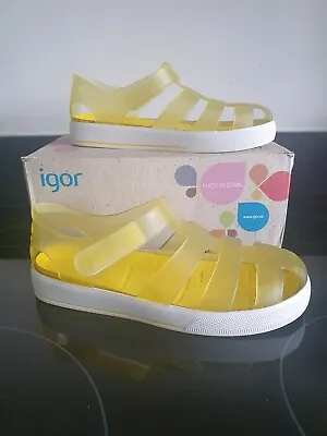 Igor Star Girls Yellow Rubber/Jelly Sandals - UK13 - Complete With Box • £14.99