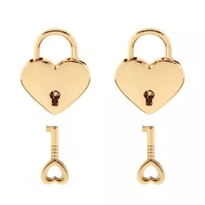 2 Pack Small Metal Hear Shaped Mini Padlock With Key For Jewelry Box Storage Box • $9.46