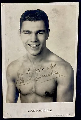 Rare Max Schmeling Signed Postcard With Vintage Boxing Autograph HOF Heavyweight • $149.99