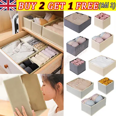 Folding Drawer Organizer Clothes Box T-shirt Jeans Leggings ClosetStorage Boxes • £4.38