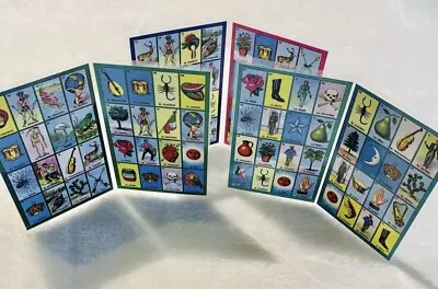 6 Accordion Loteria Bingo Chalupa Boards Cartas De Lotería 3 1/2 X 5 1/2 Inches • $8.50