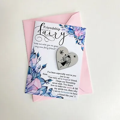 Friendship Fairy Gift For Women Pocket Token Hug Heart Best Friend Birthday  • £3.45