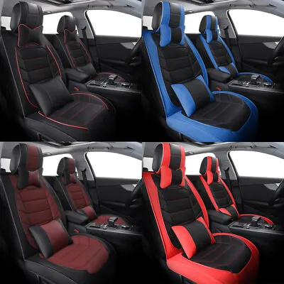 Luxury Leather Car Seat Covers Front Rear Full Set Cushion Fits For Chevy Camaro • $95.85