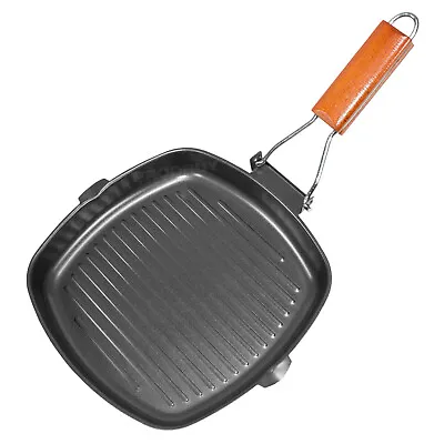 £14.95 • Buy Small Carbon Steel Non Stick Grill Griddle Frying Pan Plate With Folding Handle