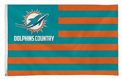 Miami Dolphins Flag Banner 3x5 Country Design Premium Outdoor House Football • $29.99