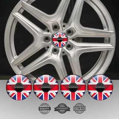 Set Of 4 Silicone Center Wheel Cap Stickers MINI Cooper Emblem Logo Decals Rims • $13.30