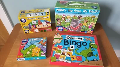 £10 • Buy Bundle Of Orchard Toys Childrens Board Games Dominoes, Match & Spell, Mr Wolf