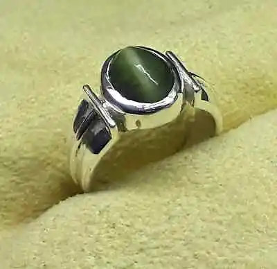 Natural Cats Eye Ring Statement Handmade Birthstone Ring For Men US 7 • $79