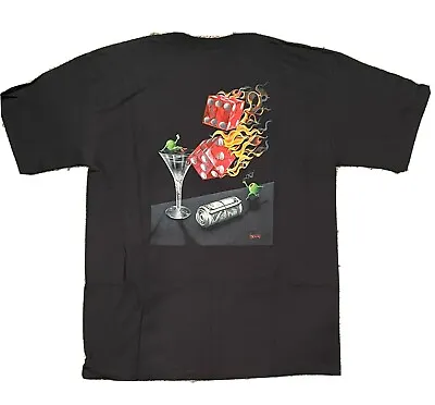 **Michael Godard- SHOOTING THE WAD  Gambling-Poker-Las Vegas-T-Shirt-Large** • $36.95