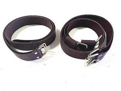 Genuine Leather Luggage Rack Straps Trunk Rack Straps For Vintage Cars  Purple • $89.90