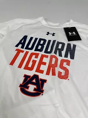 Auburn University Tigers Youth Medium YMD Under Armour AU Long Sleeve WHITE • $16.99