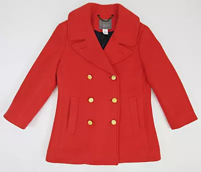 J. Crew 2013 Stadium Cloth By Nello Gori Majesty Peacoat Dark Orange Sz 6 MINT! • $131.50