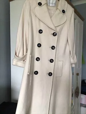 EDINA RONAY.Ladies Cream Wool Coat (12) • £12