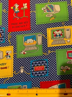 $3.99 • Buy MOUSE CAPADES Fat Quarter By Fabri Quilt COMPUTERS MICE Premium OOP 1016D