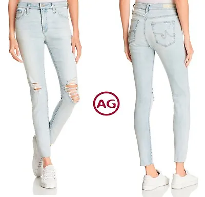 Ag Adriano Goldschmied Nwt $235 Farrah H.rise Skinny Ankle 24y Seabird Jean. 25 • $64.99