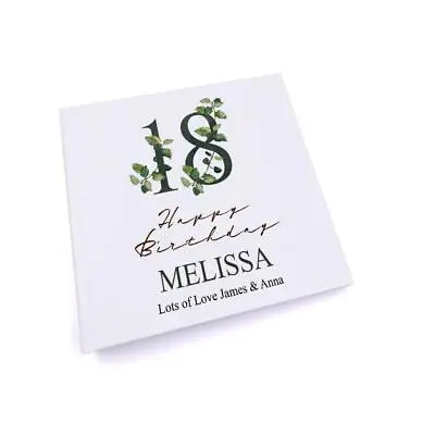 Personalised 18th Birthday Green Leaf Design Gift Photo Album UV-858 • £14.49