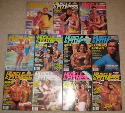 VINTAGE MUSCLE & FITNESS Magazines Lot Of 11 From 1988 Arnold Lou And More • $60