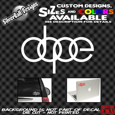 $3.49 • Buy Dope Audi Rings Custom Vinyl Decal Sticker Car Truck Euro JDM Drift Turbo R8 VW