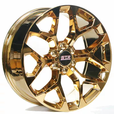 $2149 • Buy 24  STR Wheels 701 Candy Gold Snowflake Replica Rims Fit Escalade (S7)