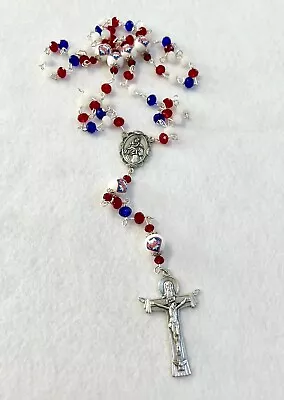 Philadelphia Phillies Rosary Glass Ornament Necklace Jewelry Beaded Mlb Baseball • $42.99