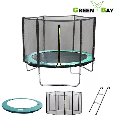 6 8 10 12 14 FT Trampoline Safety Net Enclosure Spring Cover Padding Ladder • £19.95