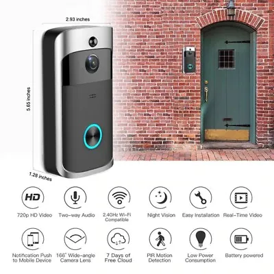 Wireless Smart WiFi DoorBell IR Video Visual Camera Intercom Home Security Kit • $34.99