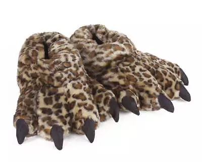 Leopard Claw Slippers - Spotted Animal Print House Shoes - ONE SIZE Men's 9-12 • $34.95