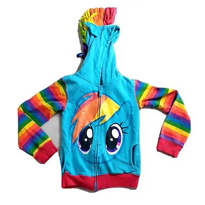 Rainbow Dash My Little Pony Girls Hoodie Jacket Full Zip Wings Sz M 8 / 10 • $19.99