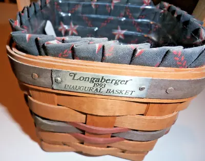 Longaberger 1993 Inaugural Basket With Decorative Plastic Liners • $30