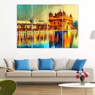 Indian Traditional Golden Temple Wall Painting For Home Decor • $113.35