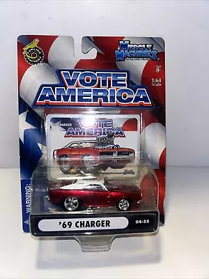 * New Muscle Machines Vote America DieCast 1:64 Red Dodge '69 Charger' #04-35 • $13.98