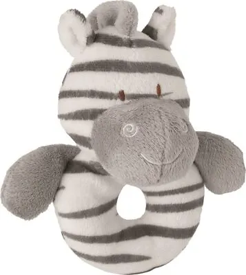 Baby Rattle Ring Zebra Soft Toy Plush Newborn Sensory Play • £6.29