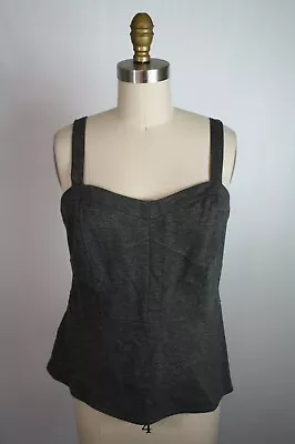 CAbi Blouse Size 6 Gray Sleeveless Tank Side Zipper Stretch • $9.99