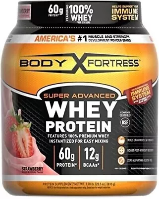 Body Fortress 100% Whey Premium Protein Powder Strawberry 1.78lbs • $17.99