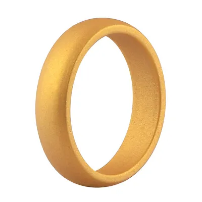 Flexible Silicone Wedding Ring Men Women Sport Silver Gold Coppery Rubber Band • $6.99