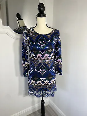 $8.40 • Buy Zara Aztec Sequin Short Dress Size Small Ref 0909 239