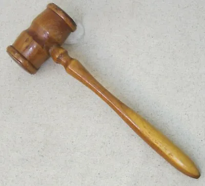 Antique Vintage Masonic Gavel Turned Wooden Treen Auctioneer Judge 9 Inches • $56.65